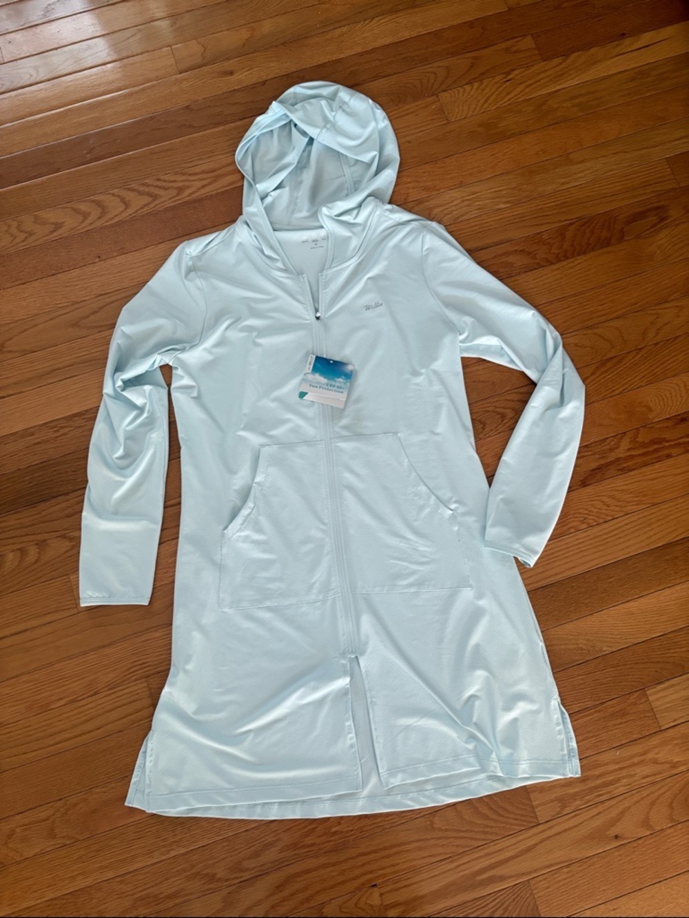 Willit Light Aqua Performance Hooded Shirt